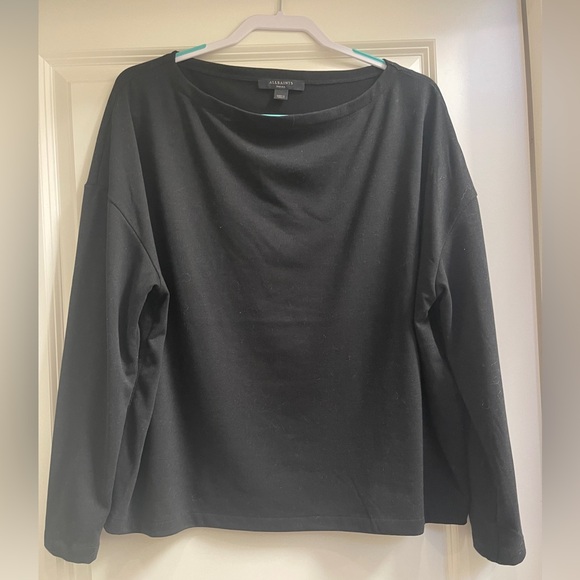 All Saints Rita Long Sleeve Boatneck T-shirt - Picture 3 of 4